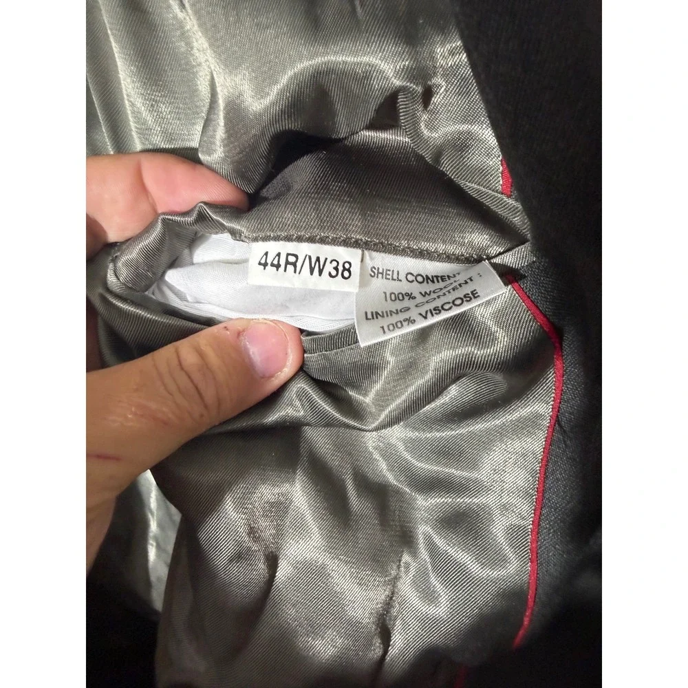 Glencarlyn Suit 44R W40 Gray Pinstripe Excellent Double Breasted Wool Pleated